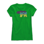 Дамска тениска с цветен принт WALKING BEAR 