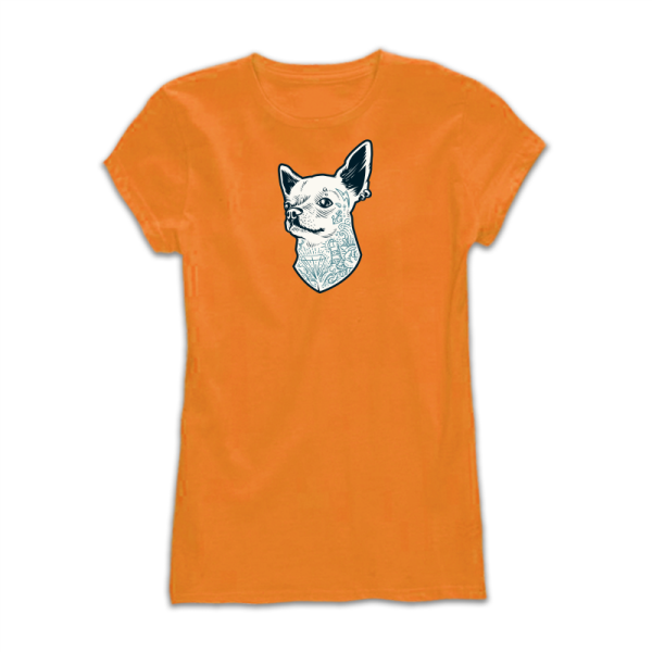 Дамска тениска с цветен принт WHITE DOGGY Дамска тениска с цветен принт WHITE DOGGY