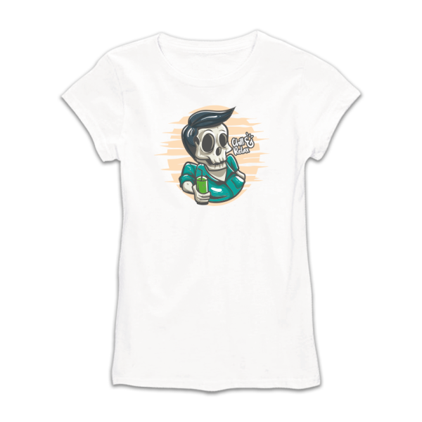 Дамска тениска с цветен принт CHILL AND RELAX Дамска тениска с цветен принт CHILL AND RELAX