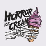 Тениска с цветен принт HORROR ICE CREAM