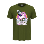 Тениска с цветен принт DEATH METAL