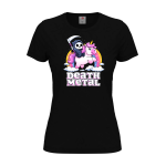 Дамска тениска с цветен принт DEATH METAL