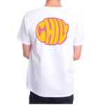Тениска с цветен принт на гърба с графити надпис CHILL
