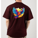 Тениска с цветен принт на гърба красив папагал PARROT