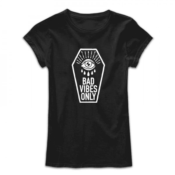 Дамска тениска с щампа BAD VIBES