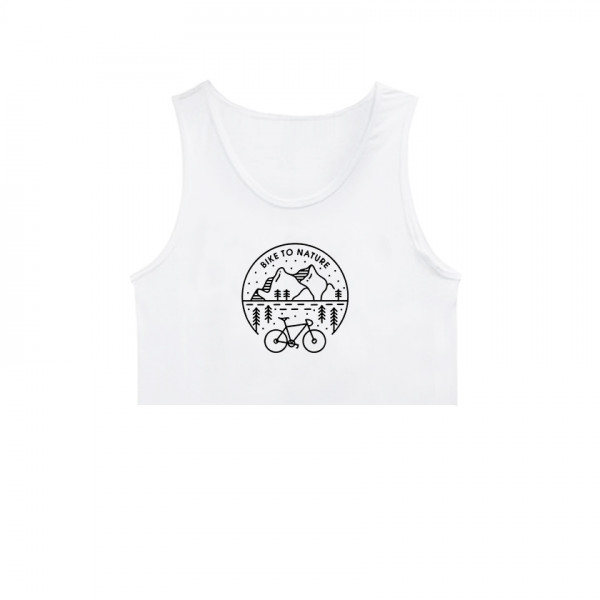 Кроп потник с щампа BIKE TO NATURE