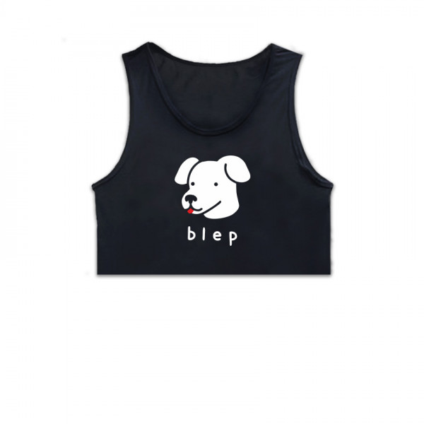 Кроп потник с щампа DOGGY