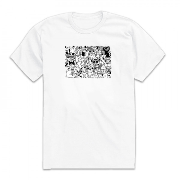 CATS WORLD унисекс / мъжка тениска с директен цветен принт 