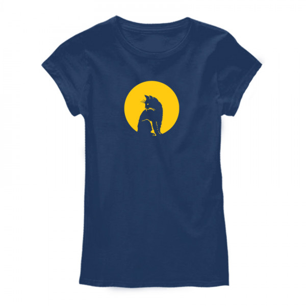 Дамска тениска с щампа CAT NIGHT