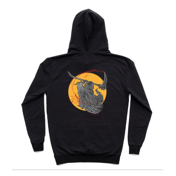 DEATH NIGHT универсален суичър с качулка и директен цветен принт на гърба