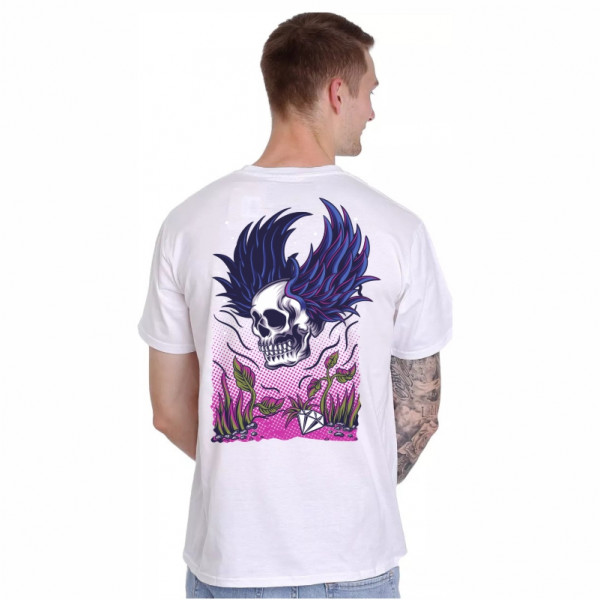 FLY SKULL унисекс / мъжка тениска с директен цветен принт 