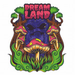 DREAM LAND унисекс / мъжка тениска с директен цветен принт 