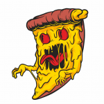 ZOMBIE PIZZA унисекс / мъжка тениска с директен цветен принт 