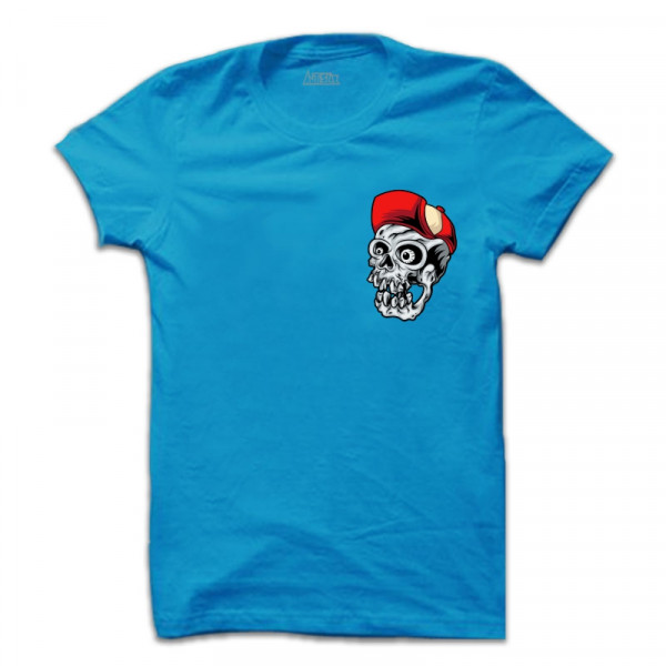 HAT SKULL Унисекс / мъжка тениска с директен цветен принт 