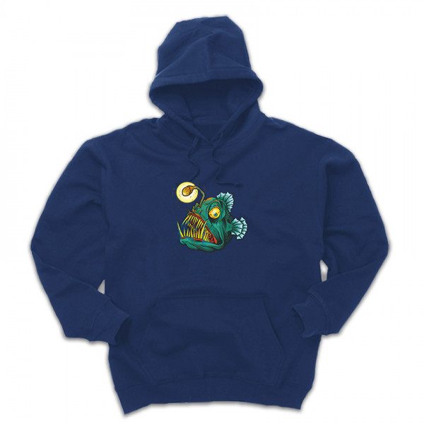 ANGRY FISH унисекс суичър с качулка с директен цветен принт - лагер в череп - 