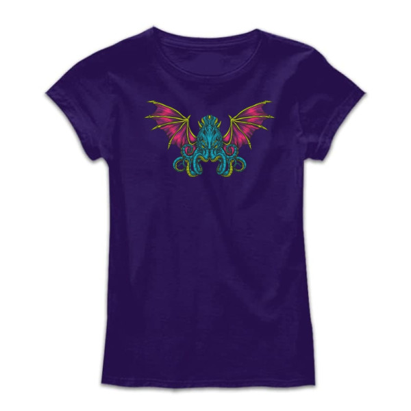 Дамска тениска с цветен принт CHTULU 