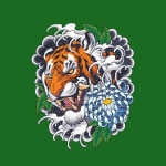 TIGER унисекс / мъжка тениска с директен цветен принт