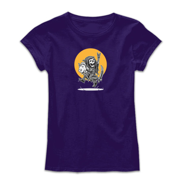 Дамска тениска с цветен принт DEAD HORSE