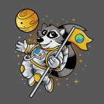 RACOON IN SPACE унисекс / мъжка тениска с директен цветен принт
