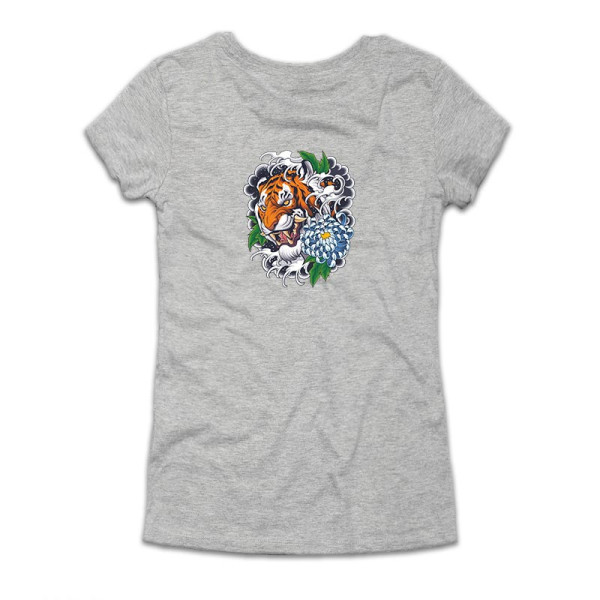 Дамска тениска с цветен принт TIGER