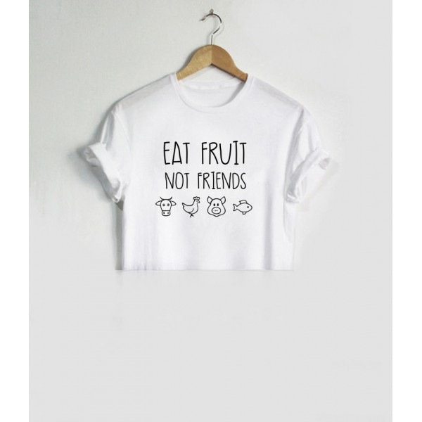 Kроп топ  EAT FRUIT NOT FRIENDS
