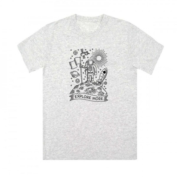 EXPLORE MORE унисекс / мъжка тениска с директен цветен принт 