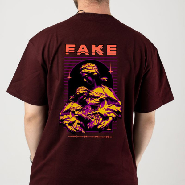 Тениска с цветен принт FAKE