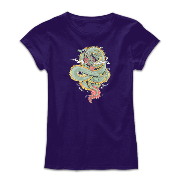 FLYING DRAGON дамска тениска с директен цветен принт 