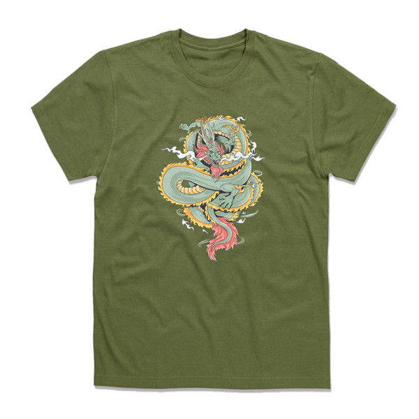FLYING DRAGON унисекс / мъжка тениска с директен цветен принт