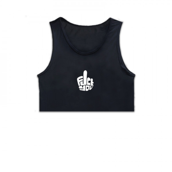 Кроп потник с щампа F**K YOU