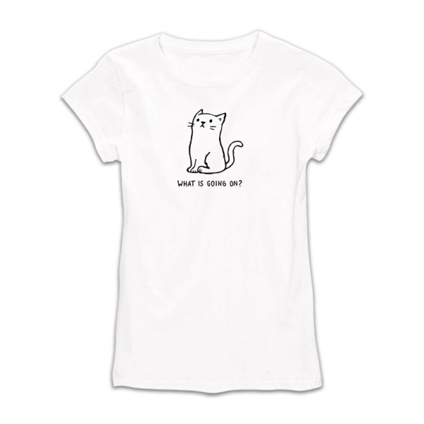 Дамска тениска с щампа WHAT IS GOING ON