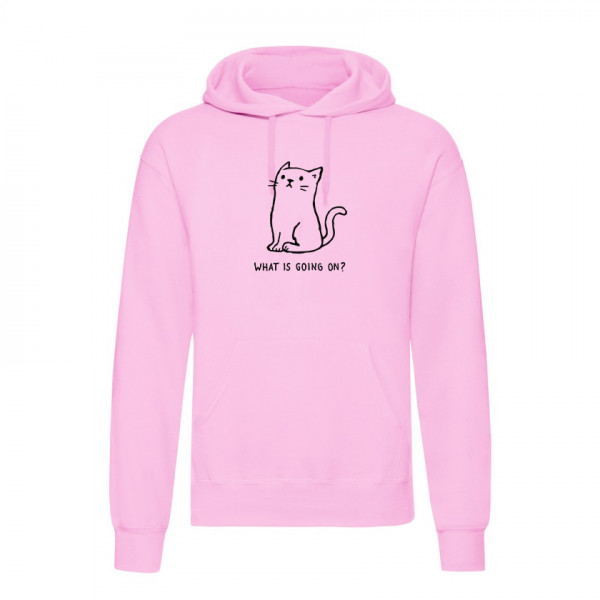 Суичър с щампа WHAT IS GOING ON