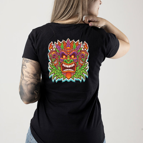 Дамска тениска с цветен принт FIRE TIKI