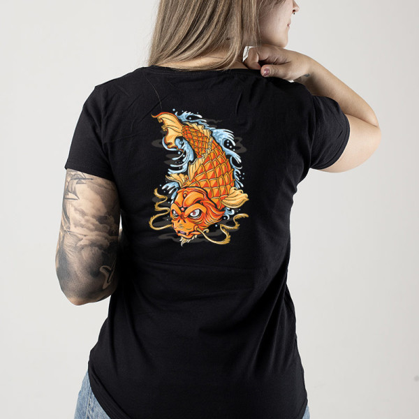 Дамска тениска с цветен принт KOI FISH