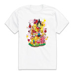 YELLOW HAPPY WORLD унисекс / мъжка тениска с директен цветен принт 
