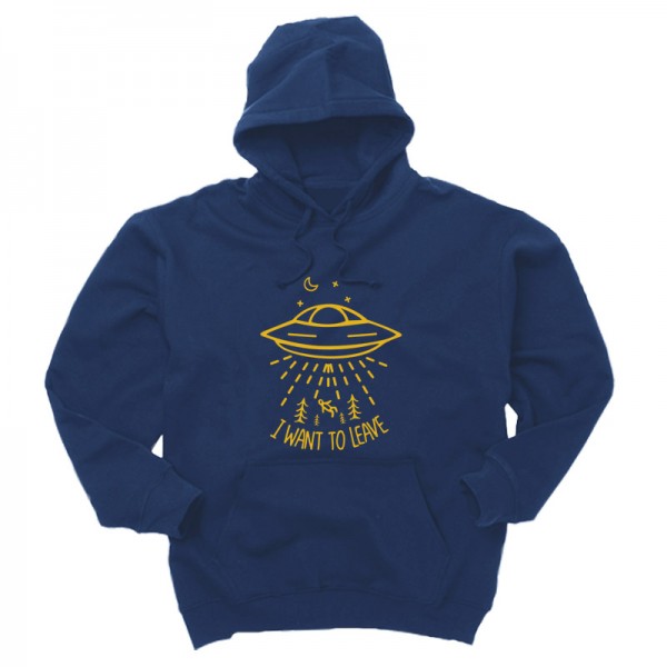Суичър с щампа I WANT TO LEAVE