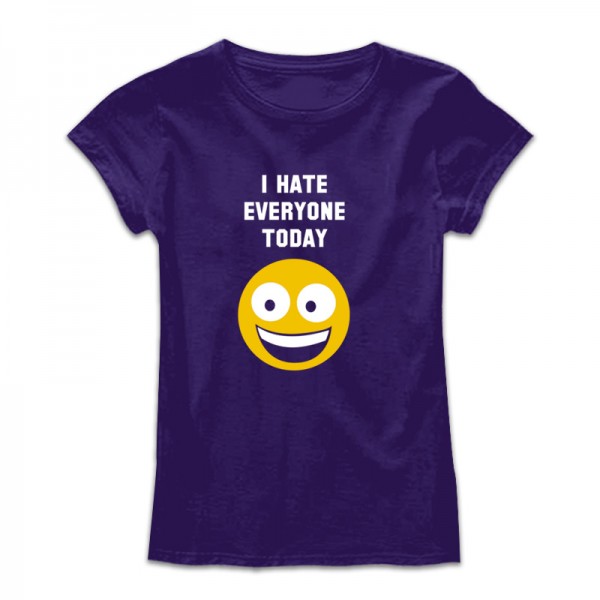 Дамска тениска с щампа I HATE EVERYONE
