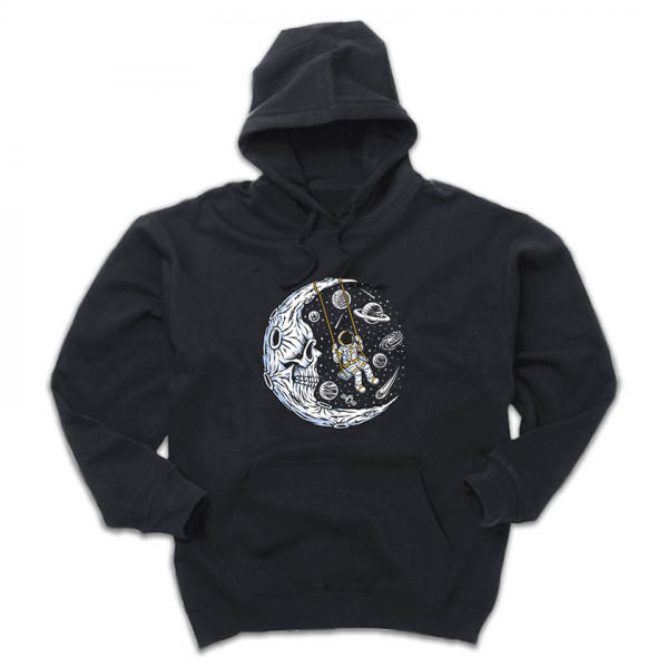 MOON SWING универсален суичър с качула и директен цветен принт 