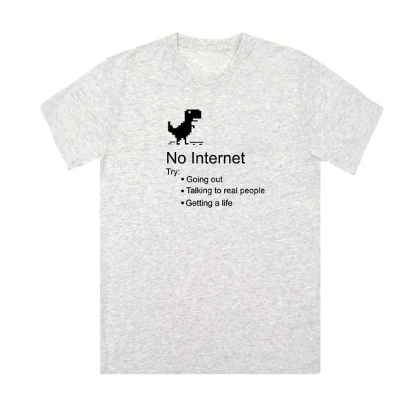 Унисекс тениска NO INTERNET