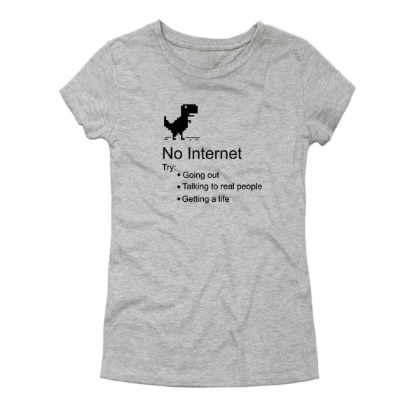 Унисекс тениска NO INTERNET