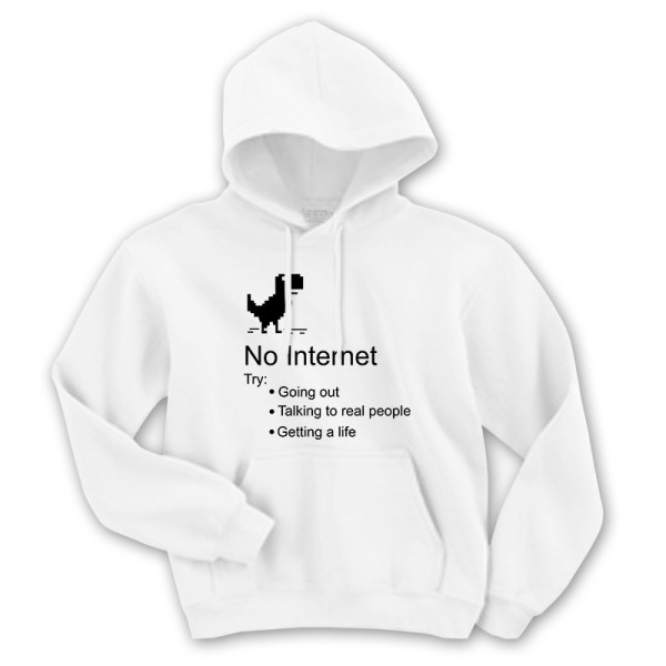 Суичър с щампа NO INTERNET