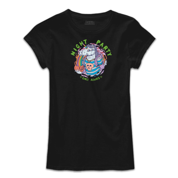 Дамска тениска с цветен принт NIGHT PARTY