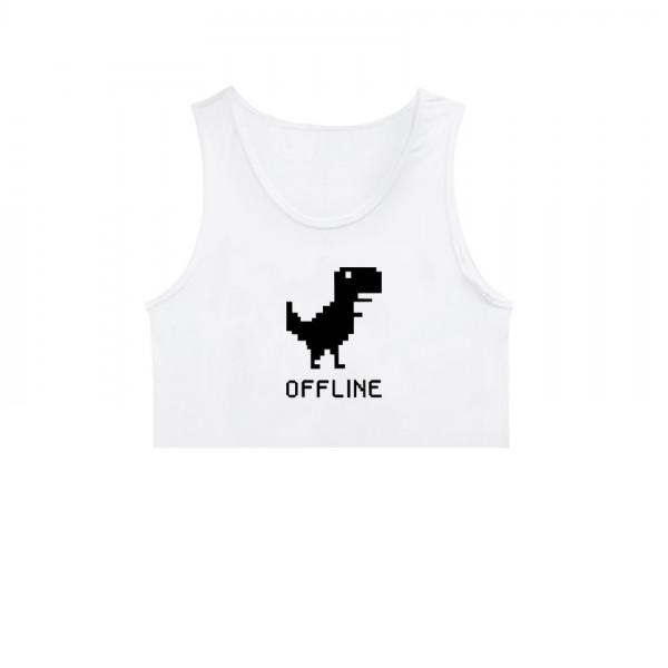 Кроп потник с щампа OFFLINE