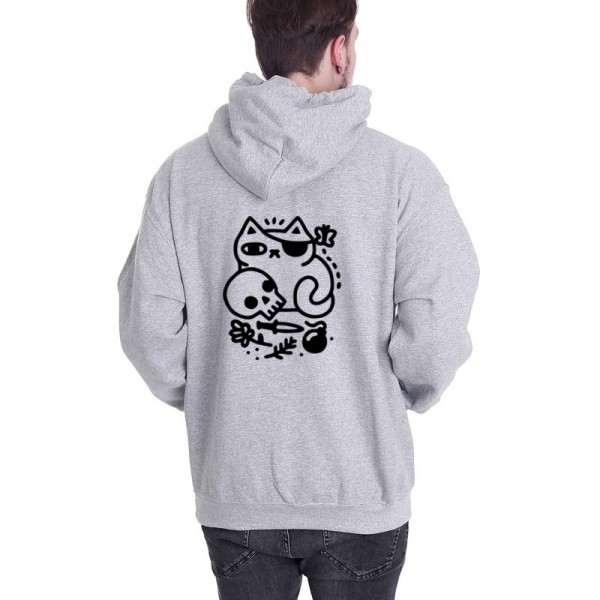 Суичър с цип с щампа SEVEN LIVES