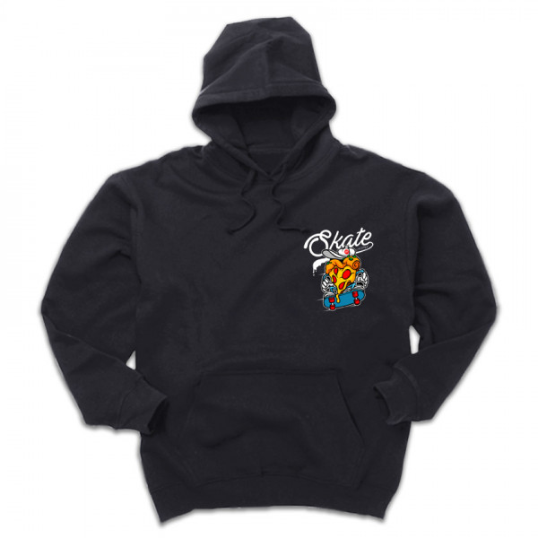 SKATE PIZZA универсален суичър с качула и директен цветен принт 