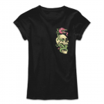 SKULL FLOWER дамска тениска с директен цветен принт - лагер в череп - 