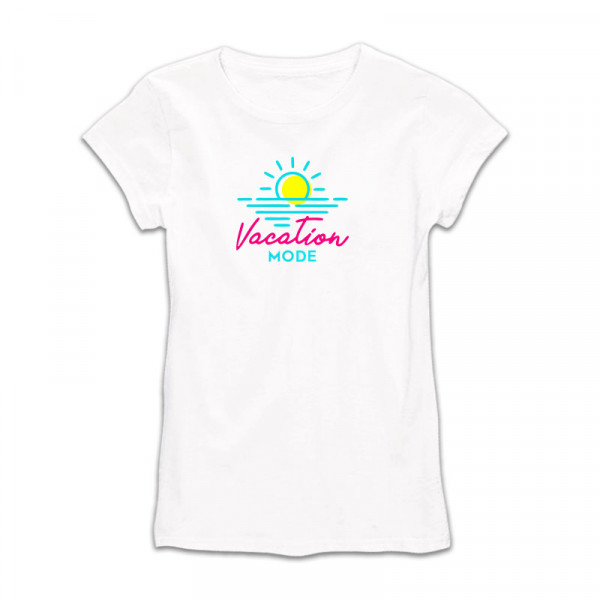 Дамска тениска с щампа  VACATION MODE