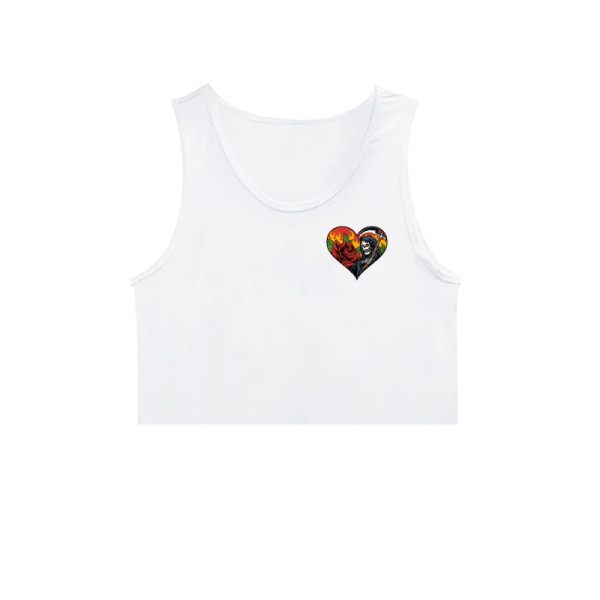 Кроп потник с щампа GRIM LOVE