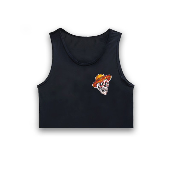 Кроп потник с щампа MEXICAN SKULL