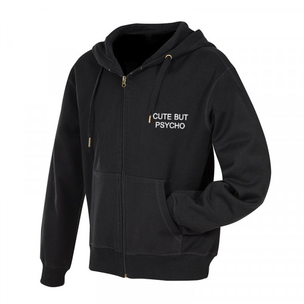 Суичър с цип и щампа CUTE BUT PSYCHO